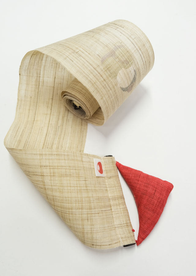 Hand-dyed Linen Japanese Narrow Tapestry - Hinamatsuri (Doll's Festival) -, Kyoto Noren, Japanese wall hanging scroll