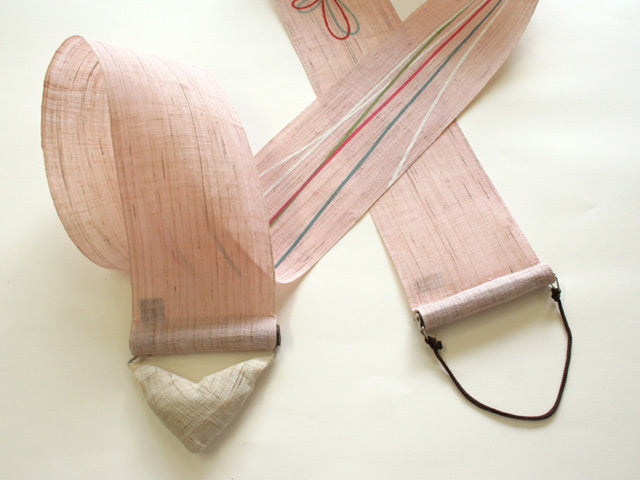 Hand-dyed Linen Japanese Narrow Tapestry - Kusudama(Japanese medicine ball) -, Kyoto Noren, Japanese wall hanging scroll