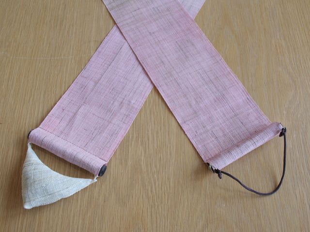 Hand-dyed Linen Japanese Narrow Tapestry - Magnolia -, Kyoto Noren, Japanese wall hanging scroll