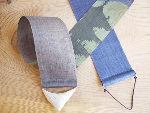 Hand-dyed Linen Japanese Narrow Tapestry - Ninja -, Kyoto Noren, Japanese wall hanging scroll