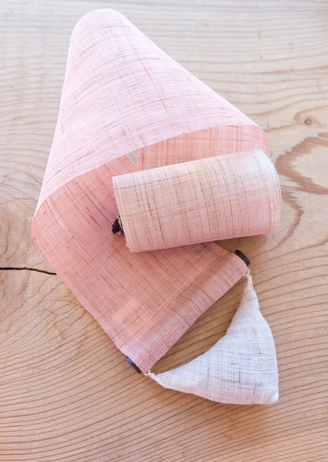 Hand-dyed Linen Japanese Narrow Tapestry - Weeping Cherry Blossom -, Kyoto Noren, Japanese wall hanging scroll