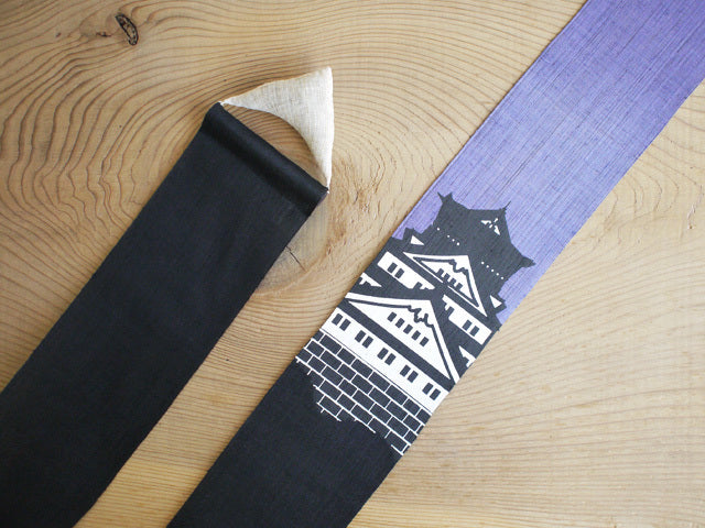 Hand-dyed Linen Japanese Narrow Tapestry - Samurai -, Kyoto Noren, Japanese wall hanging scroll