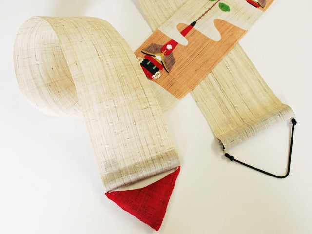 Hand-dyed Linen Japanese Narrow Tapestry - Kyoto's Gion Festival -, Kyoto Noren, Japanese wall hanging scroll