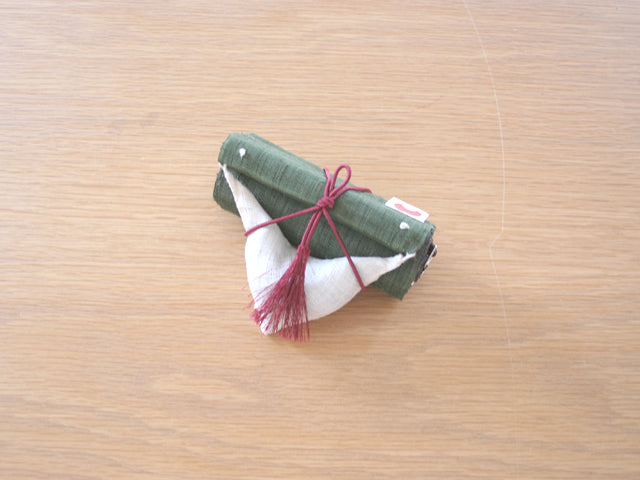 Hand-dyed Linen Japanese Narrow Tapestry - Bush Clover and Rabbit -, Kyoto Noren, Japanese wall hanging scroll