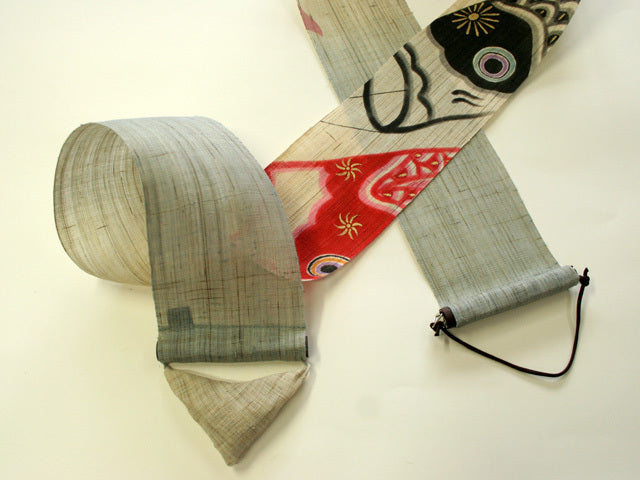 Hand-dyed Linen Japanese Narrow Tapestry - Koinobori(carp-shaped streamer) -, Kyoto Noren, Japanese wall hanging scroll