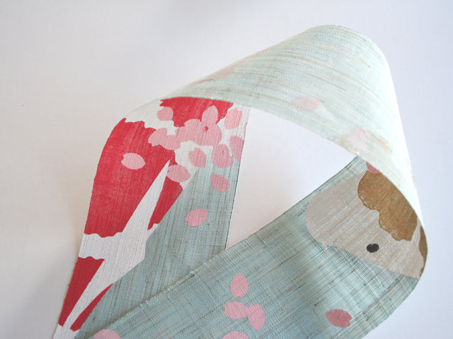 Hand-dyed Linen Japanese Narrow Tapestry - Japanese Koi Fish -, Kyoto Noren, Japanese wall hanging scroll