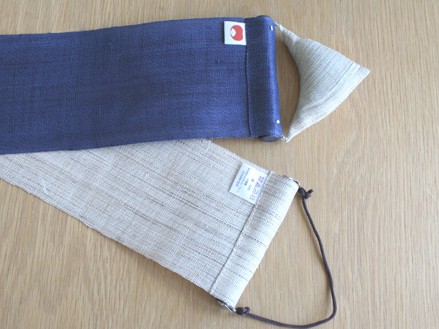 Hand-dyed Linen Japanese Narrow Tapestry - Chrysanthemum -, Kyoto Noren, Japanese wall hanging scroll