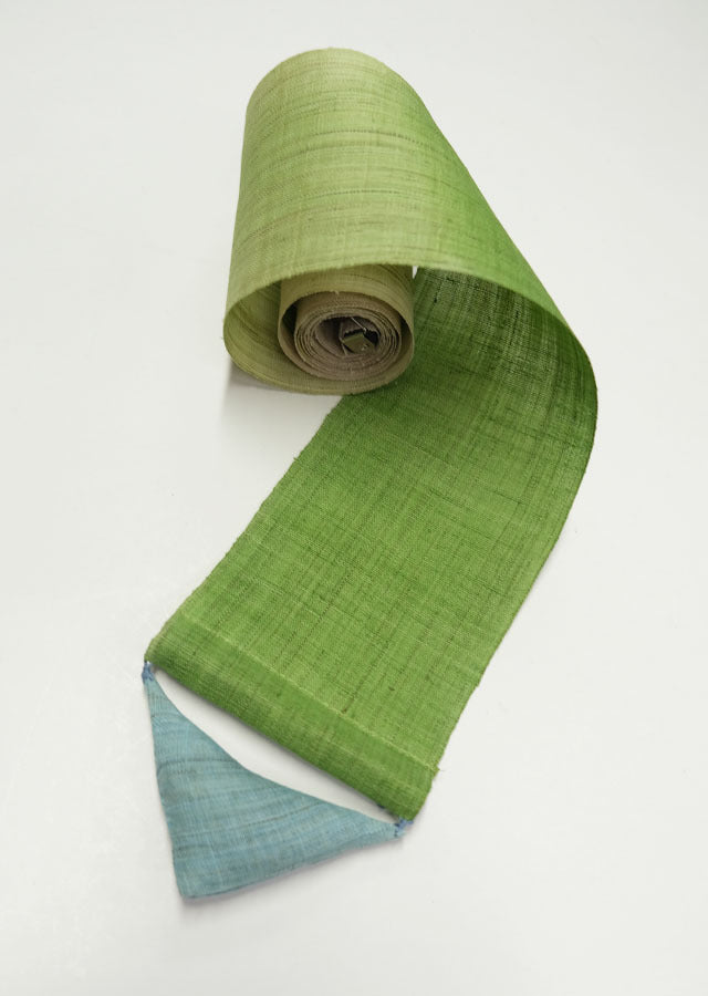 Hand-dyed Linen Japanese Narrow Tapestry - Early Bracken -, Kyoto Noren, Japanese wall hanging scroll