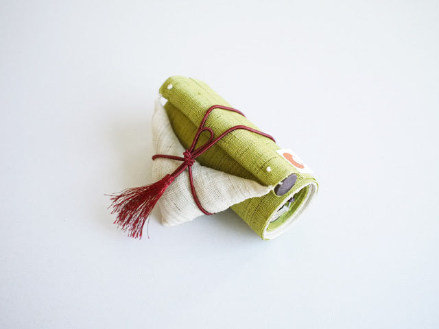 Hand-dyed Linen Japanese Narrow Tapestry - Narcissus and Adonis Ramosa -, Kyoto Noren, Japanese wall hanging scroll