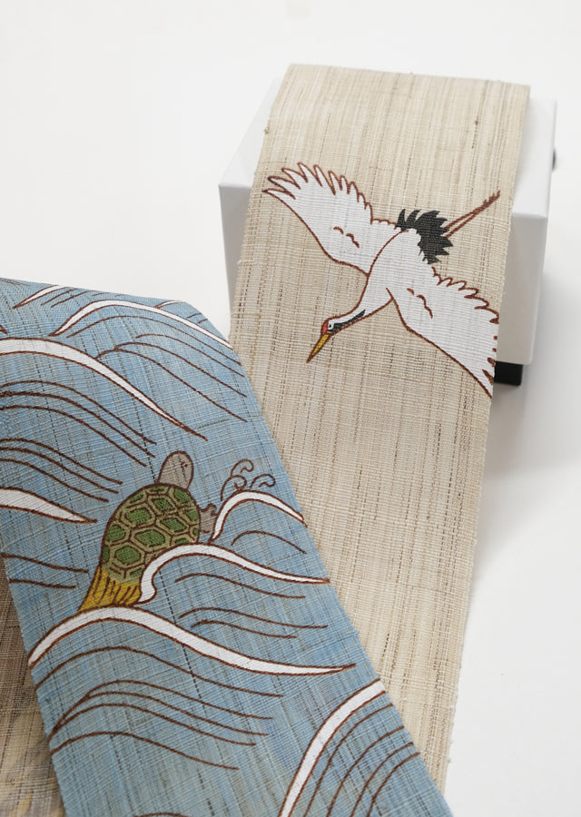 Hand-drawn and Hand-dyed Linen Japanese Narrow Tapestry - Treasure Ship -, Kyoto Noren, Japanese wall hanging scroll