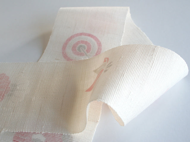 Hand-dyed Linen Japanese Narrow Tapestry - Japanese Lucky Charms -, Kyoto Noren, Japanese wall hanging scroll
