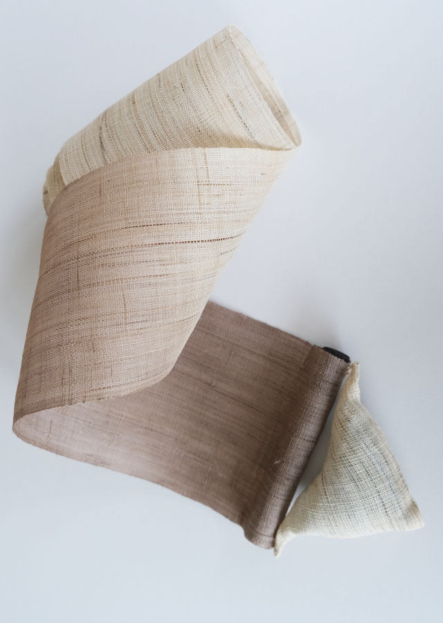 Hand-dyed Linen Japanese Narrow Tapestry - Chocolate Vine -, Kyoto Noren, Japanese wall hanging scroll