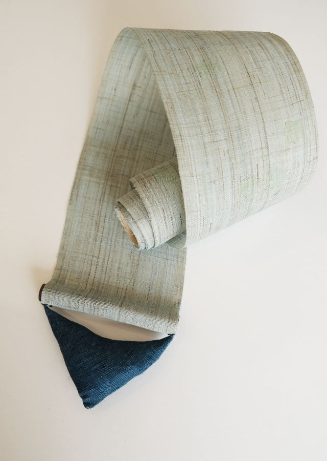 Hand-dyed Linen Japanese Narrow Tapestry - Sweetfish and Green Maple Leaf -, Kyoto Noren, Japanese wall hanging scroll