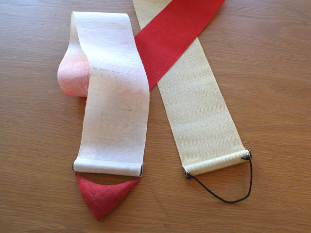 Hand-dyed Linen Japanese Narrow Tapestry - Red Mt. Fuji -, Kyoto Noren, Japanese wall hanging scroll