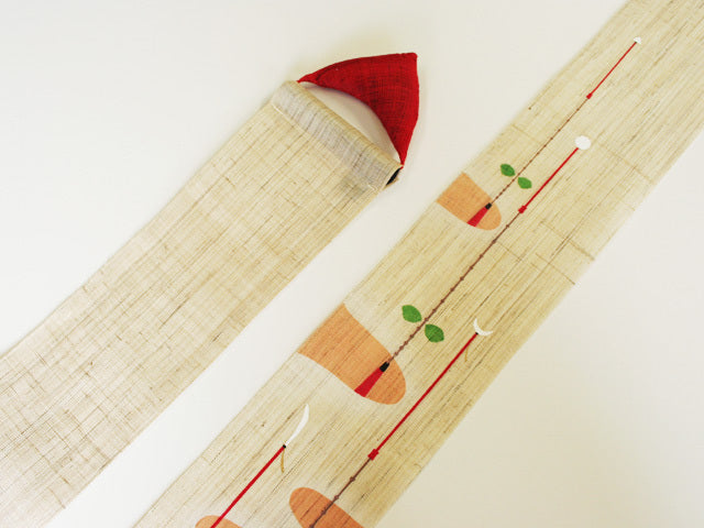 Hand-dyed Linen Japanese Narrow Tapestry - Kyoto's Gion Festival -, Kyoto Noren, Japanese wall hanging scroll