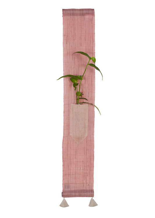 Hand-dyed Linen Japanese Small Tapestry - Cherry Blossom Color -, Kyoto Noren, Japanese wall hanging scroll