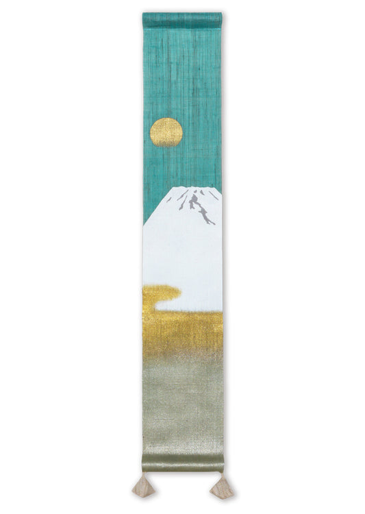 Hand-dyed Linen Japanese Small Tapestry - Mt.Fuji -, Kyoto Noren, Japanese wall hanging scroll