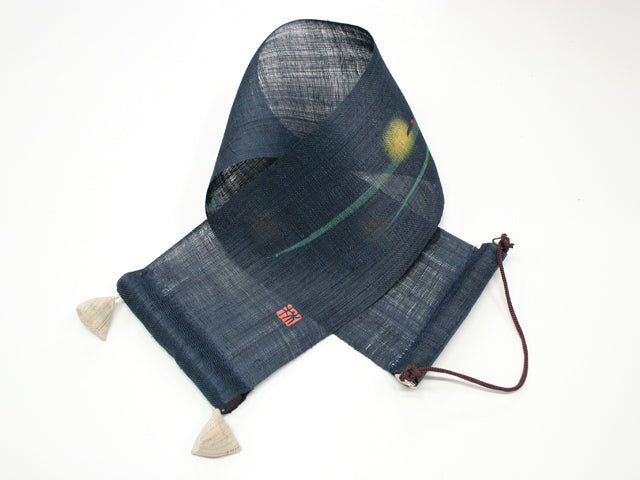Hand-dyed Linen Japanese Small Tapestry - Firefly -, Kyoto Noren, Japanese wall hanging scroll