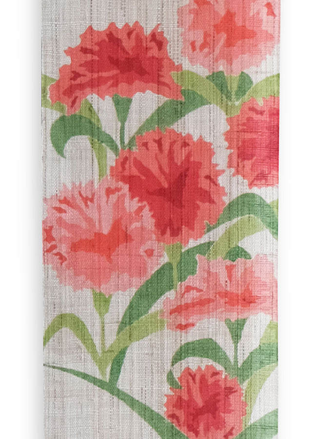 Hand-dyed Linen Japanese Small Tapestry - Carnation -, Kyoto Noren, Japanese wall hanging scroll
