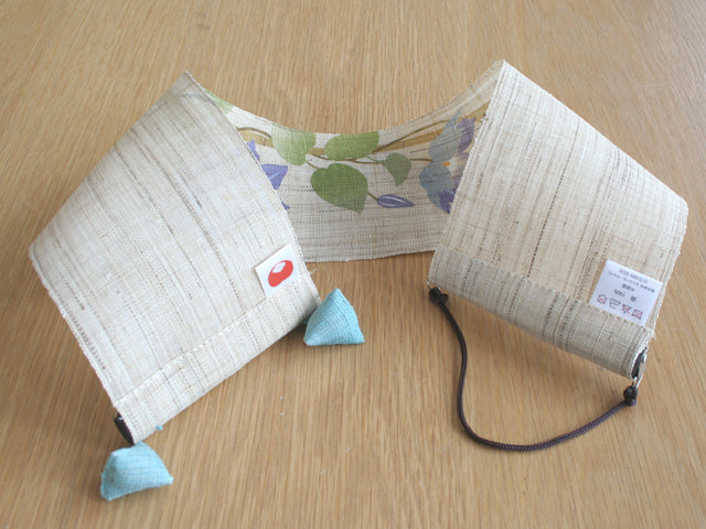 Hand-dyed Linen Japanese Small Tapestry - Asian Virginsbower -, Kyoto Noren, Japanese wall hanging scroll
