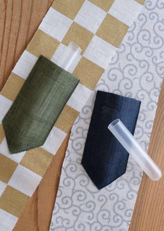 Hand-dyed Linen Japanese Small Tapestry - Japanese Check Pattern / Gold -, Kyoto Noren, Japanese wall hanging scroll