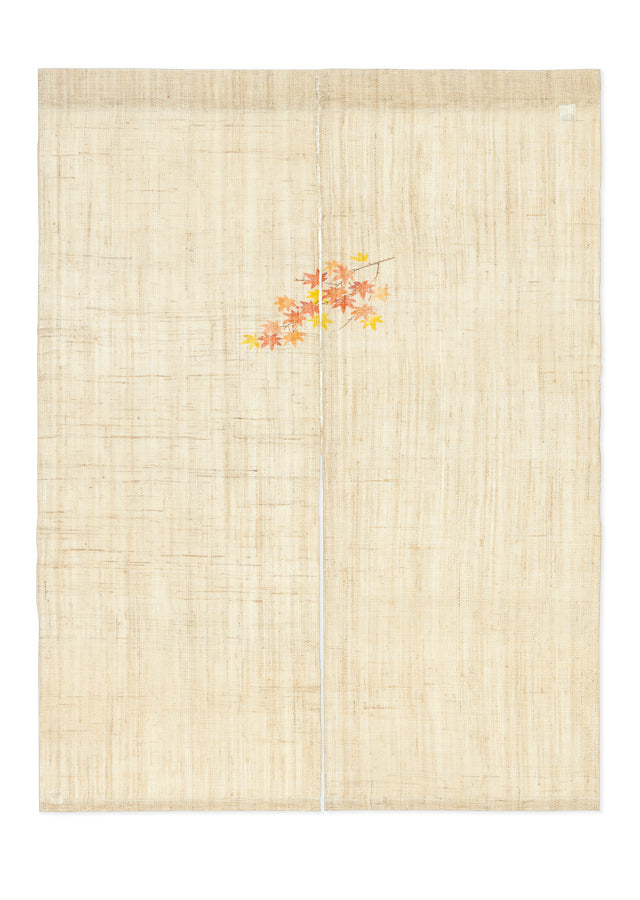 Hand-dyed Linen Noren (Japanese Doorway Curtain) - Maple - , Kyoto Noren