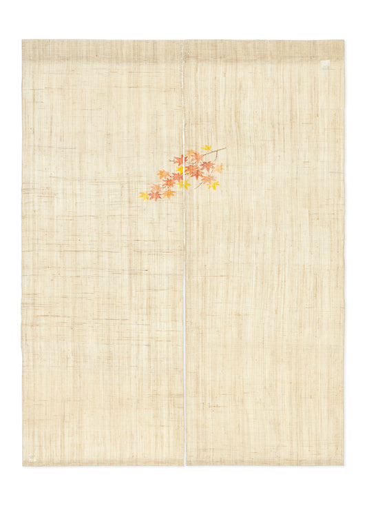 Hand-dyed Linen Noren (Japanese Doorway Curtain) - Maple - , Kyoto Noren