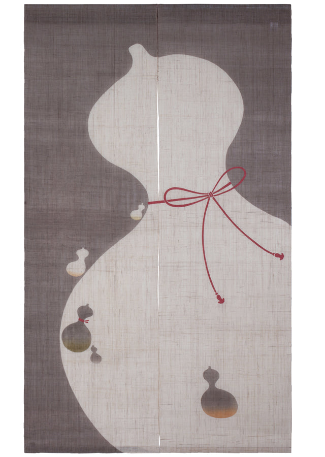 Hand-dyed Linen Noren (Japanese Doorway Curtain) - Gourd - , Kyoto Noren