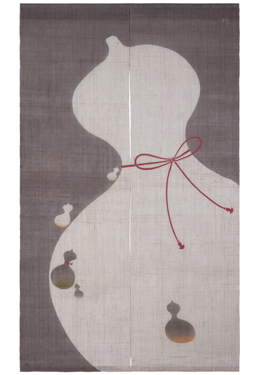 Hand-dyed Linen Noren (Japanese Doorway Curtain) - Gourd - , Kyoto Noren