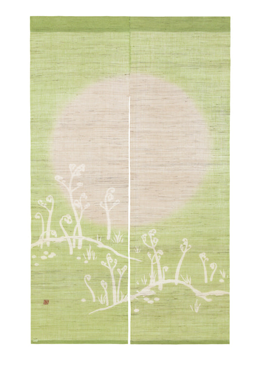 Hand-dyed Linen Noren (Japanese Doorway Curtain) - Bracken - , Kyoto Noren