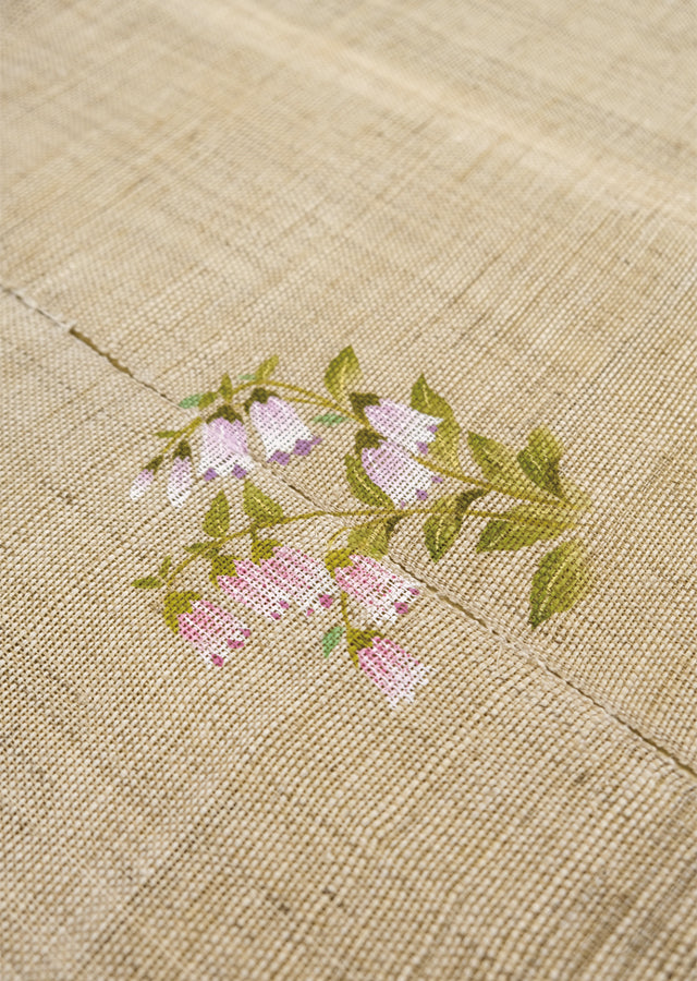 Hand-dyed Linen Noren (Japanese Doorway Curtain) - Spotted Bellflower - , Kyoto Noren