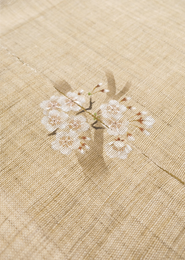 Hand-dyed Linen Noren (Japanese Doorway Curtain) - Cherry Blossom - , Kyoto Noren