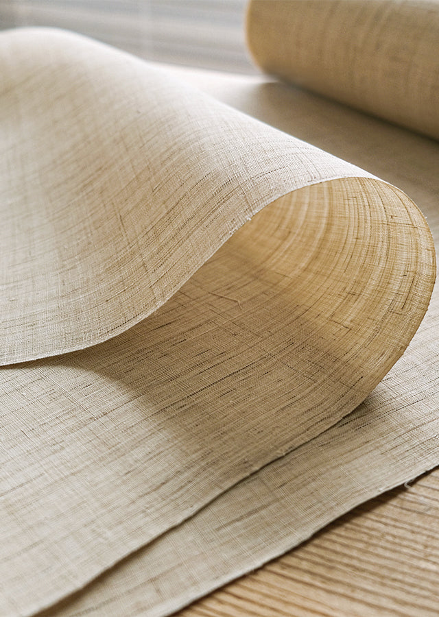 Hand-dyed Linen Noren (Japanese Doorway Curtain) - Japanese Banana Leaf - , Kyoto Noren