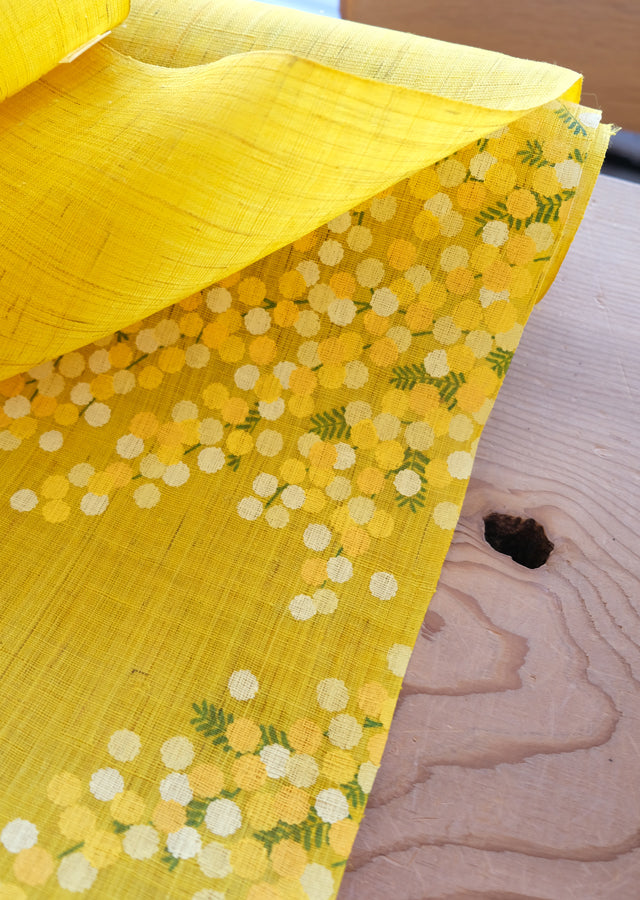 Hand-dyed Linen Noren (Japanese Doorway Curtain) - Mimosa - , Kyoto Noren