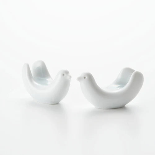 Hasami Yaki(ware) Bird Shaped Chopstick Rest Set of 2pcs , Japanese Hasami Ware Chopstick Rest
