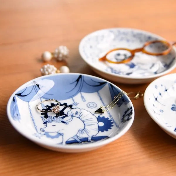 Hasami Yaki(ware) Small Plate Set of 5pcs - Animal -, Japanese Hasami ware plate