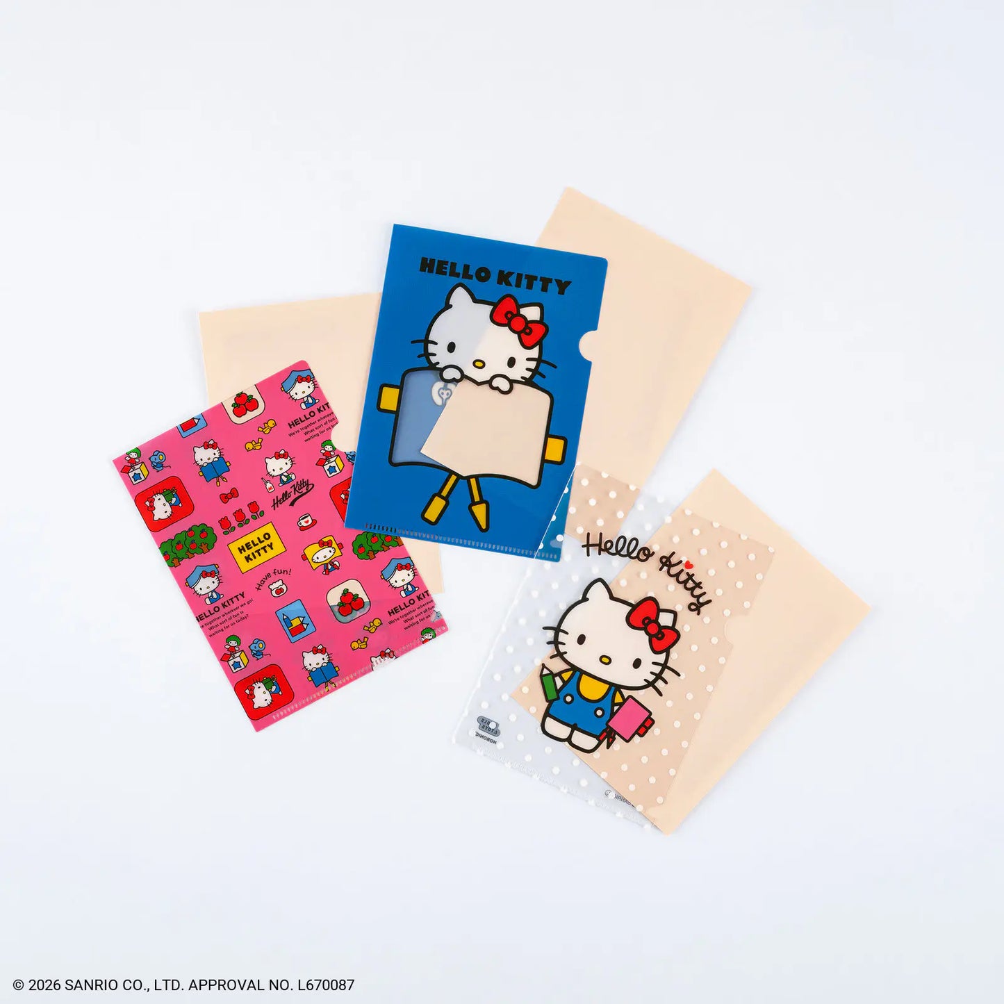 Hello Kitty: Hobonichi Folder Set of 3 for A6 Size, 2027 Hobonichi Accessories