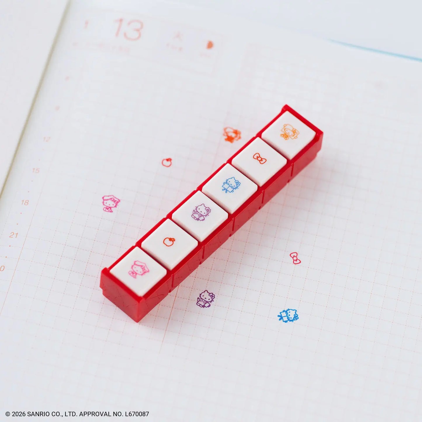 Hello Kitty: Pochitto6 Push-Button Stamp (Hello Kitty) Kodomo no Kao x Hobonichi, 2027 Hobonichi Accessories