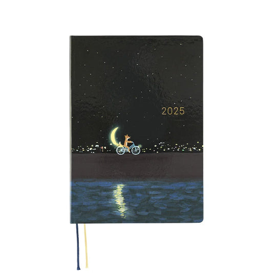 Hobonichi Techo 2025 Hiroko Kubota: Crescent Moon Delivery HON / A5 Size / Daily / Jan start / Mon start - English Edition