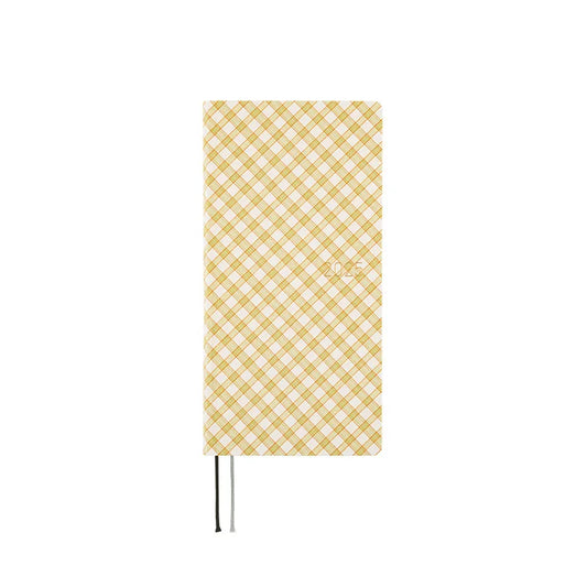 Hobonichi Techo 2025 Shirt Fabric: Harvest Plaid Weeks Hardcover Book / Weekly Horizontal / January start / Monday start - English Edition