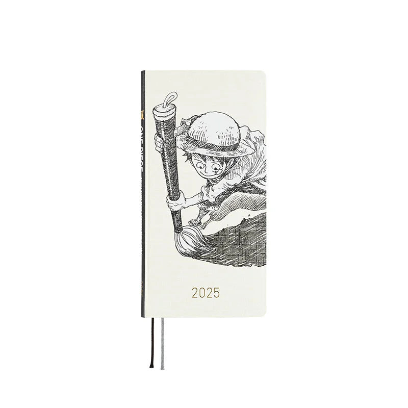 Sale! Hobonichi Techo 2025 ONE PIECE magazine: Straw Hat Luffy (Ivory) Weeks Hardcover Book / Weekly Horizontal / January start / Monday start - English Edition