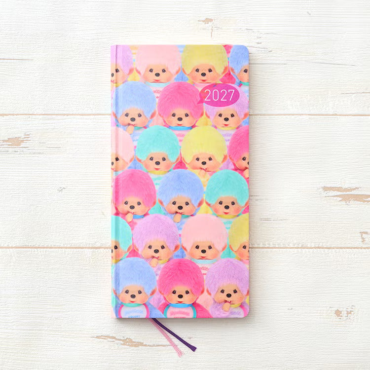 Hobonichi Techo 2027 custom edition - Monchhichi Weeks Hardcover Book (Japanese)  / Weekly Horizontal / Jan start / Mon start - Japanese Edition