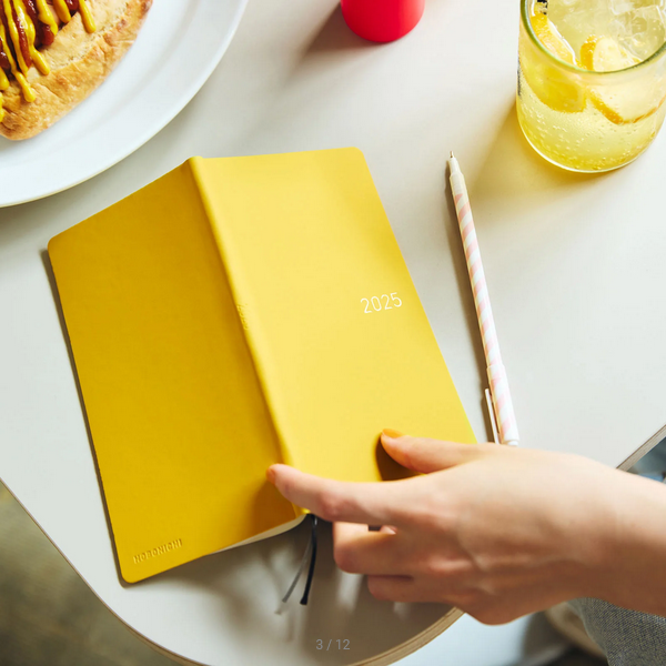 Sale! Hobonichi Techo 2025 Smooth: Mustard Weeks Softcover Book / Weekly Horizontal / January start / Monday start - English Edition