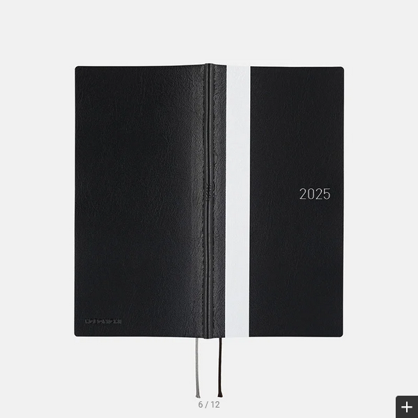 Sale! Hobonichi Techo 2025 White Line: Black Weeks Softcover Book / Weekly Horizontal / January start / Monday start - English Edition