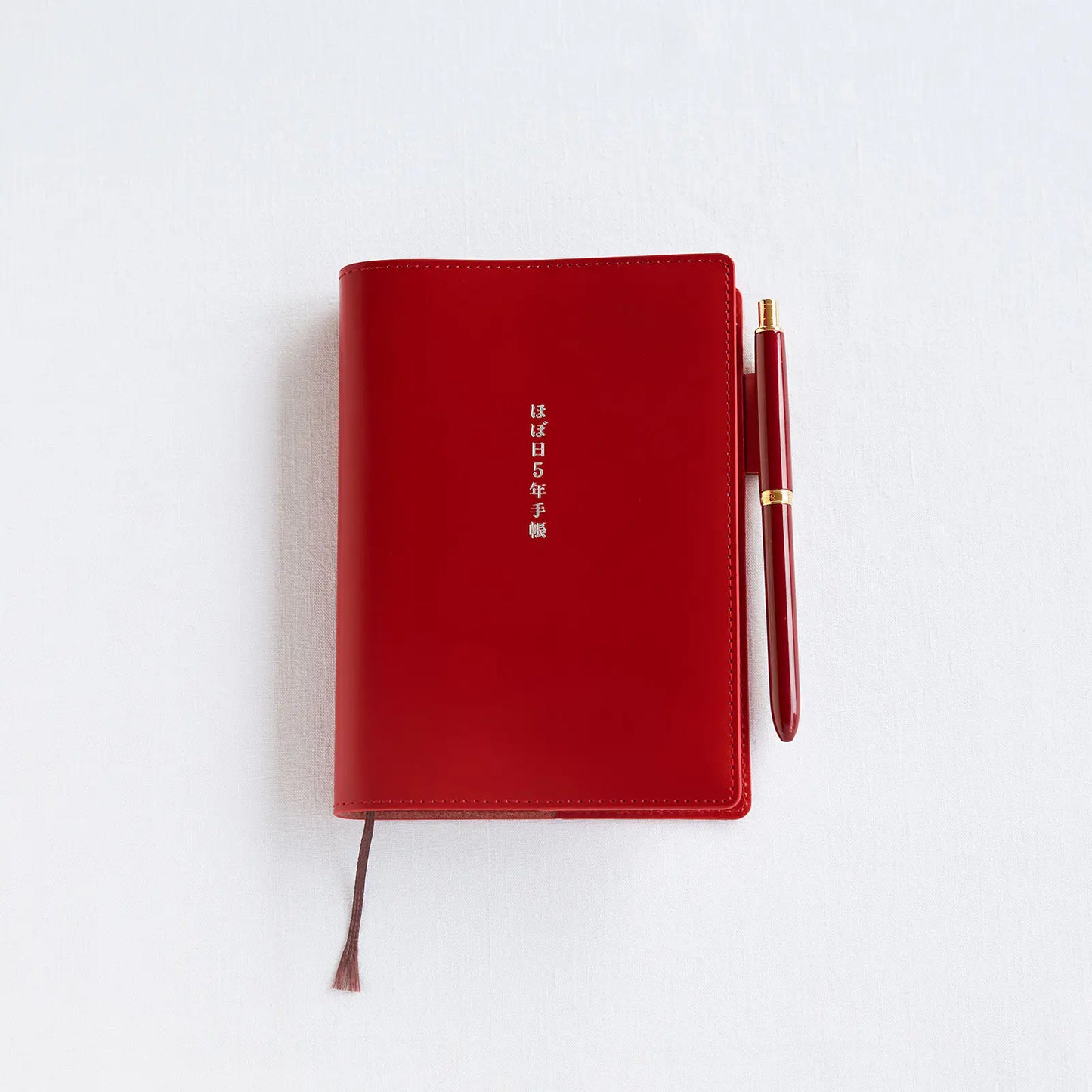 Hobonichi 5-Year Techo Leather Cover (Red) A6 Size (fits 5-Year Techo) (Cover Only)