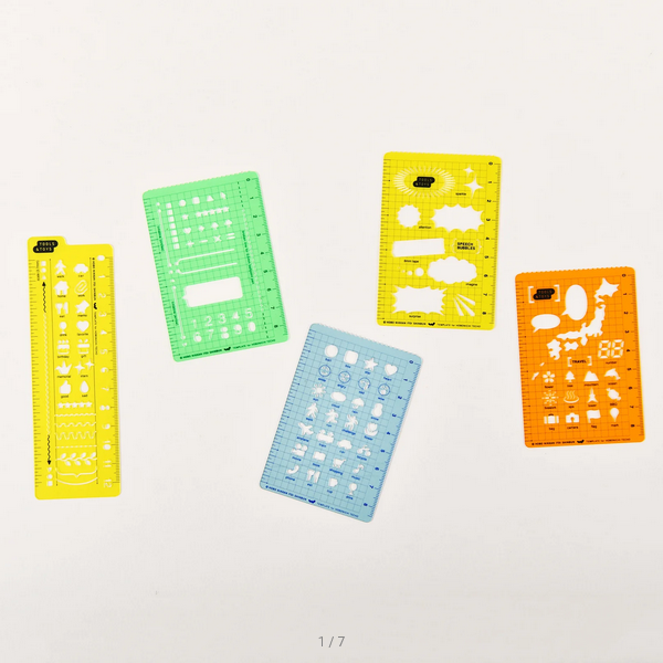 Hobonichi: Hobonichi Stencils Set, Set of 5 Pieces, Hobonichi Accessories