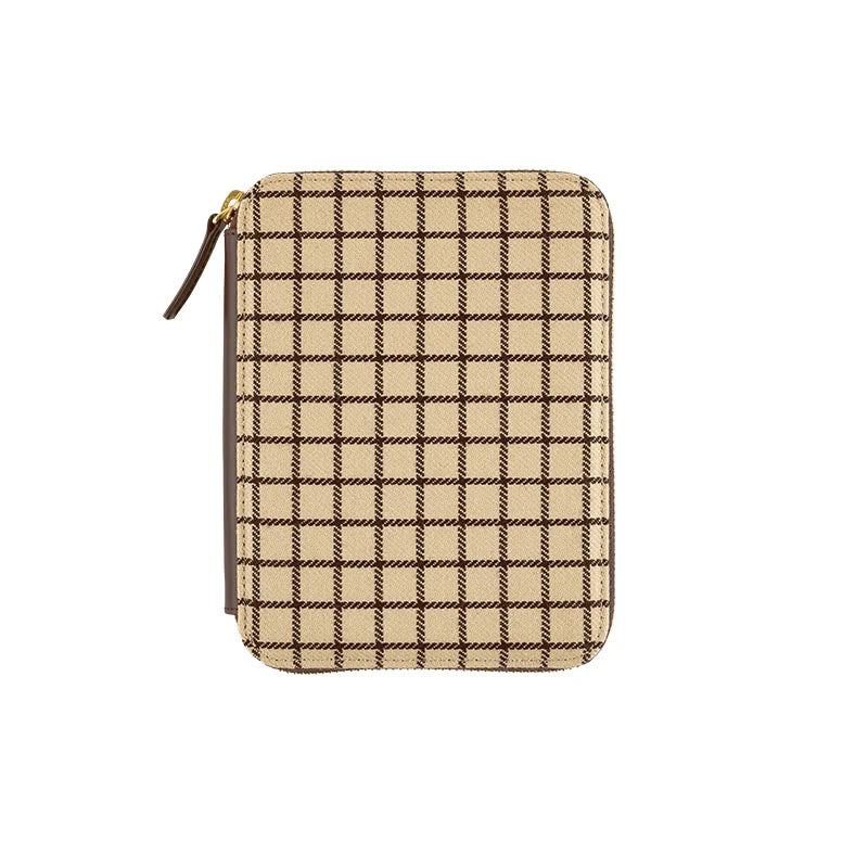 Hobonichi Techo 2025 Taut Zipped (Café au Lait Plaid) A6 Original Size Cover (Cover Only)