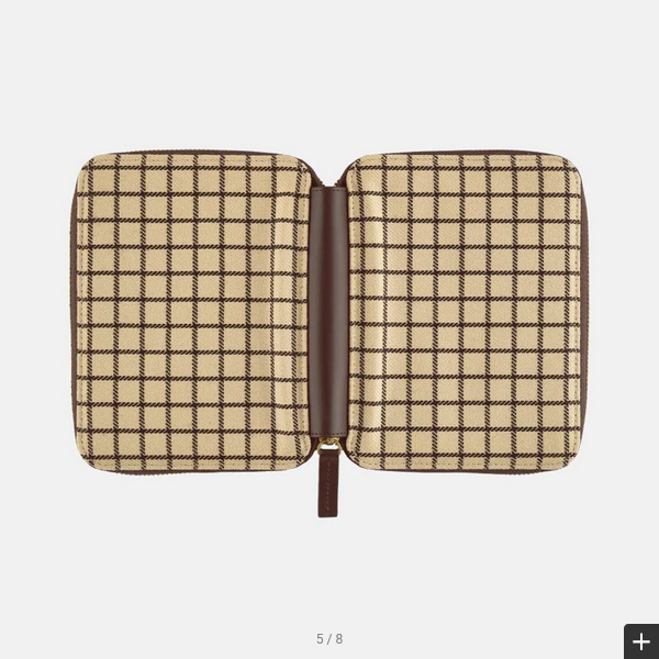 Hobonichi Techo 2025 Taut Zipped (Café au Lait Plaid) A6 Original Size Cover (Cover Only)
