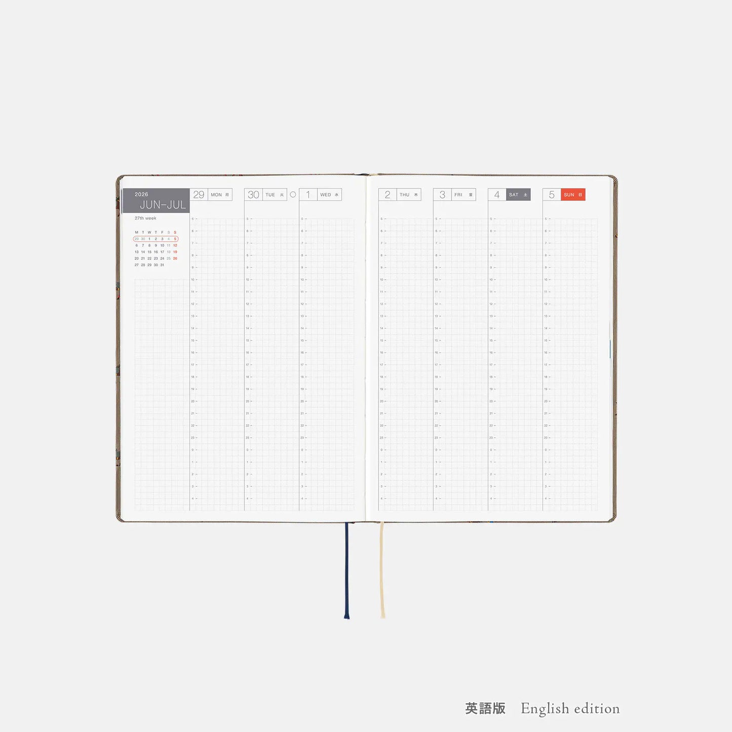 PRE-ORDER Hobonichi Techo 2026 Bow & Tie: Galloping Horses HON / A5 Size / Daily / Jan start / Mon start - English Edition