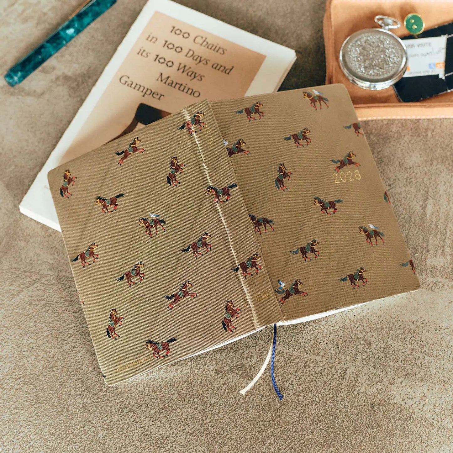 PRE-ORDER Hobonichi Techo 2026 Bow & Tie: Galloping Horses HON  / A6 Size / Daily / Jan start / Mon start - English Edition